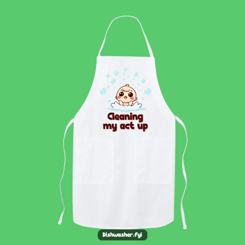 Funny Surprised Character Bubble Bath Apron - Kitchen Humor Gift