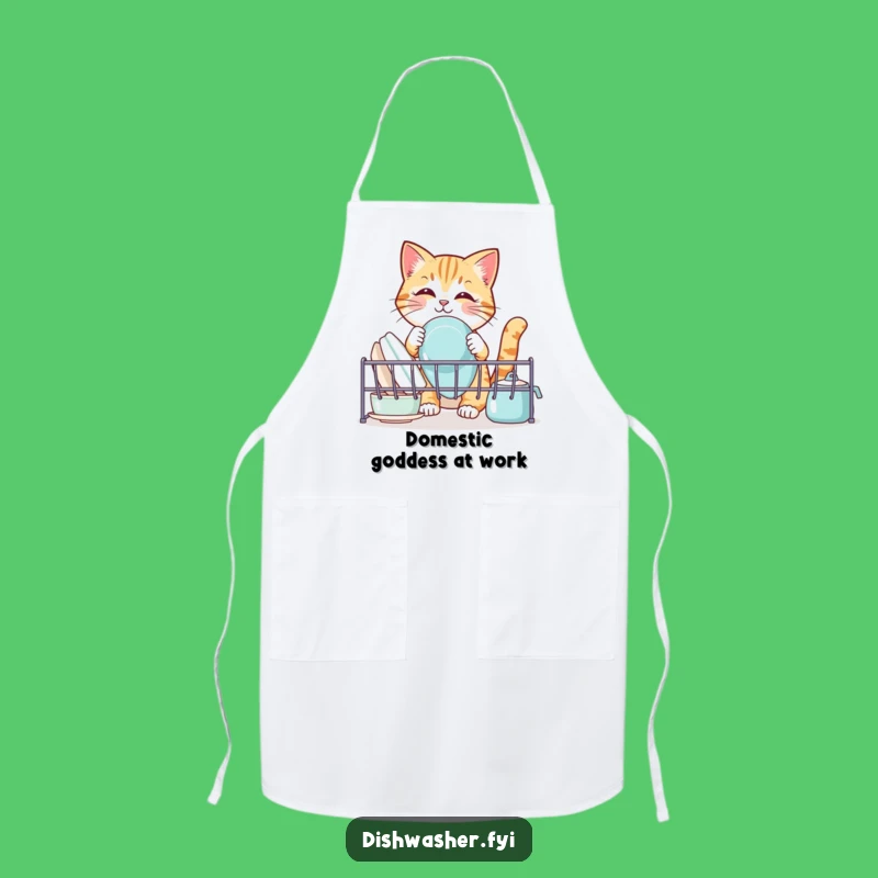 Funny Cat Chef Apron: Hilarious Dish Organizer Design for Kitchen Fun