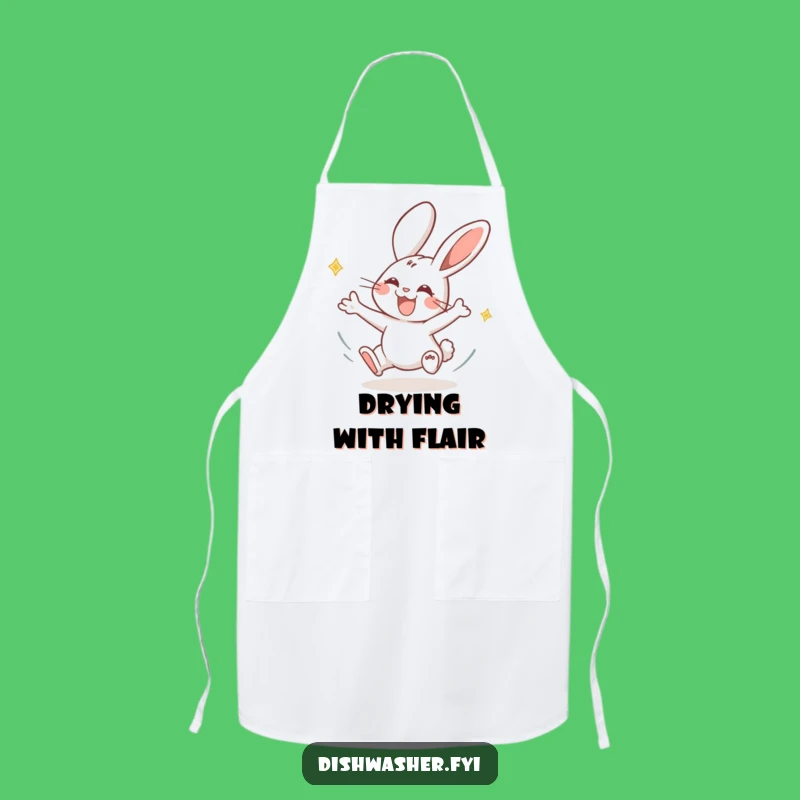 Funny Rabbit Drying Plates Apron: Cook & Clean with Speedy Cheer!