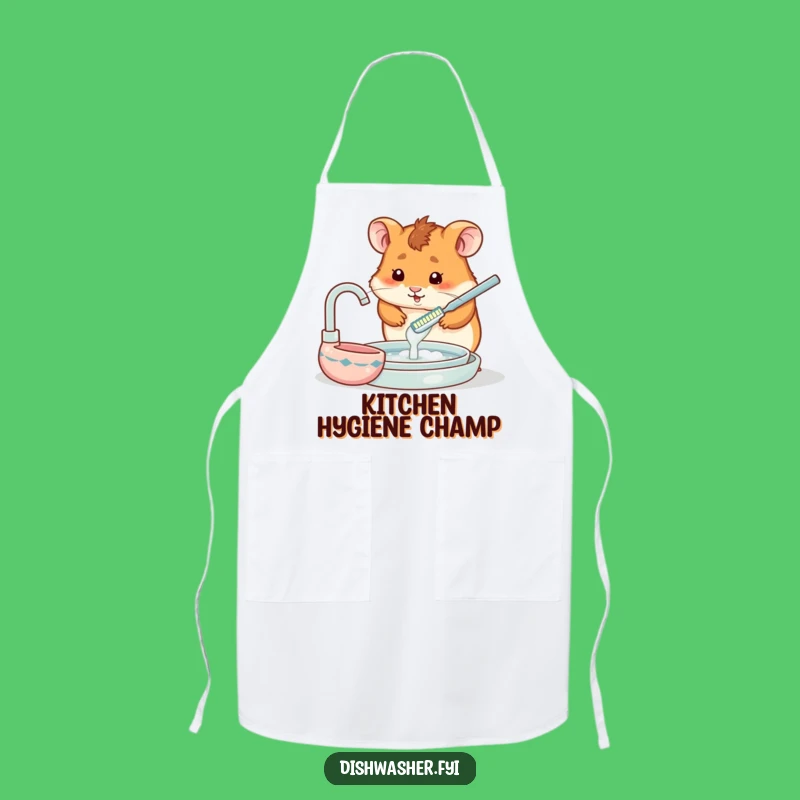 Funny Hamster Kitchen Apron: Cook Up Smiles with Tiny Toothbrush Action
