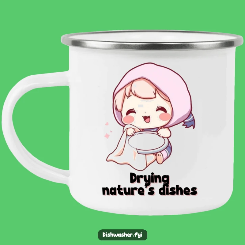 Funny Playful Character Camping Mug: Hilarious Enamel Cup for Outdoor Laughs