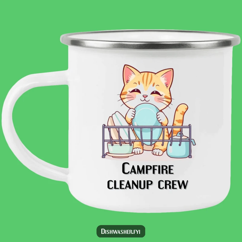Funny Cat Campfire Mug: Durable & Humorous Dish Organizer Pet Design