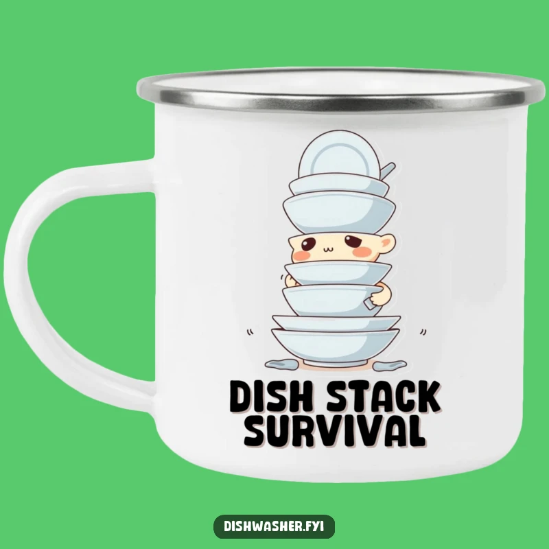 Funny Dish Stacking Camping Mug: Determined Character, Outdoor Precision Gift