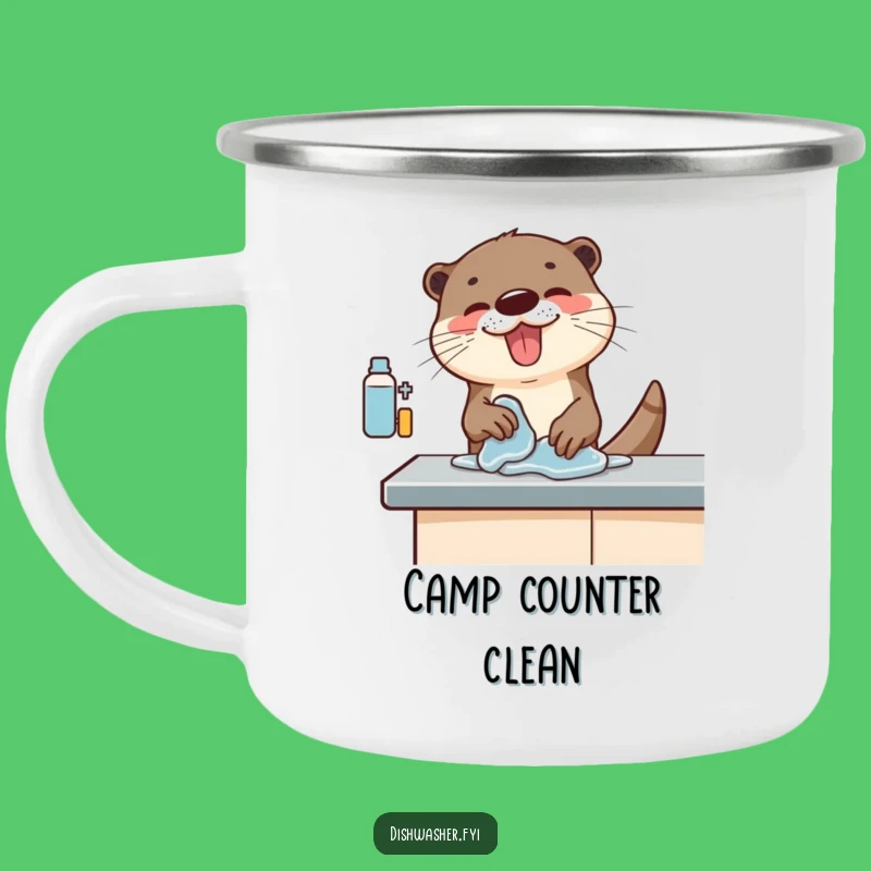 Funny Otter Cleaning Camping Mug: Adventure with Enthusiastic Sea Mammal Power, A Rugged Funny Gift