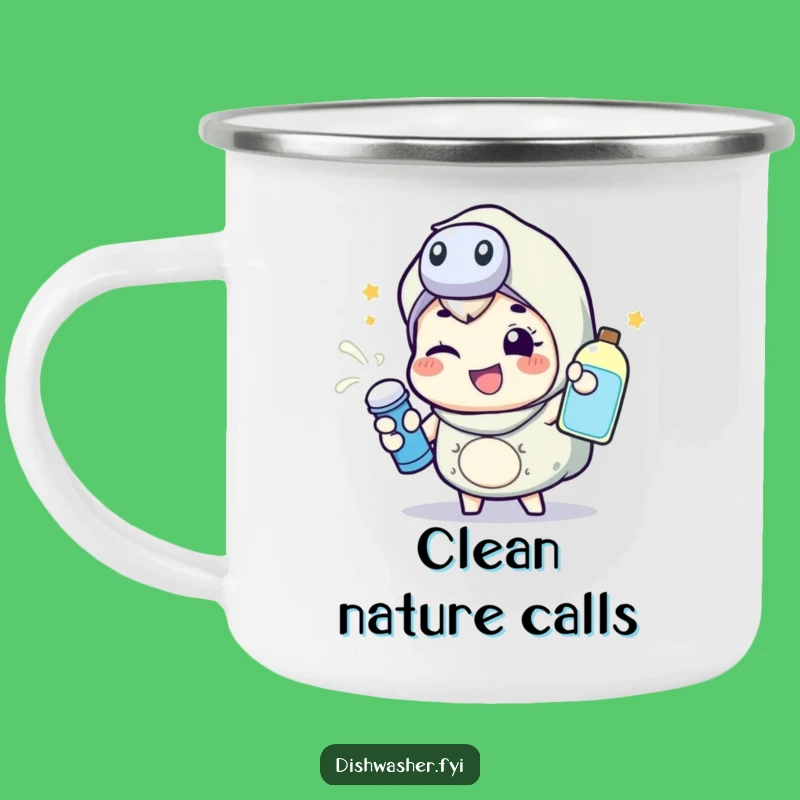 Funny Spraying Character Camping Mug: Energetic Gift for Happy Campers