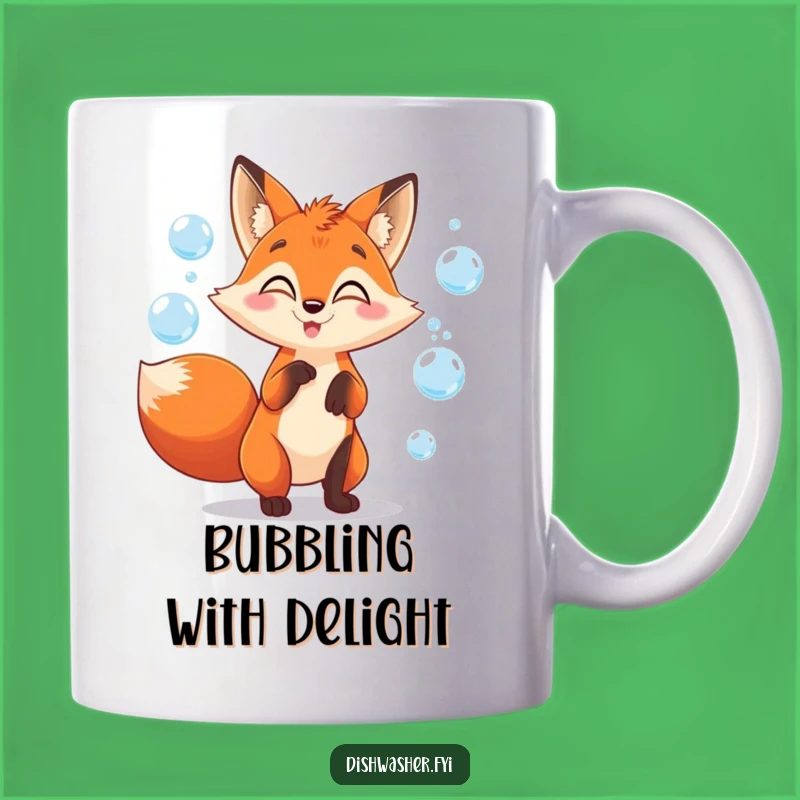 Funny Fox Juggling Bubbles Mug: Playful Fun for Your Daily Brew!