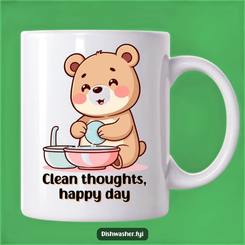 Funny Bear Washing Dishes Mug: Bring Joy to Chores with This Cheerful Design!