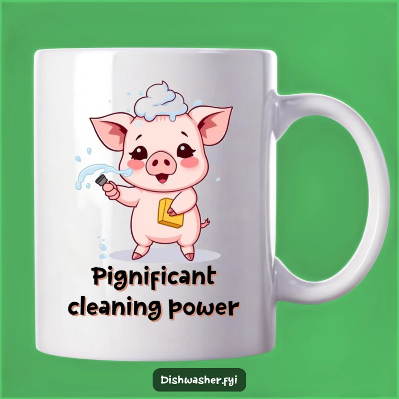 Funny Piglet Cleaning Mug: Adorable Suds Humor Gift for Home Lovers