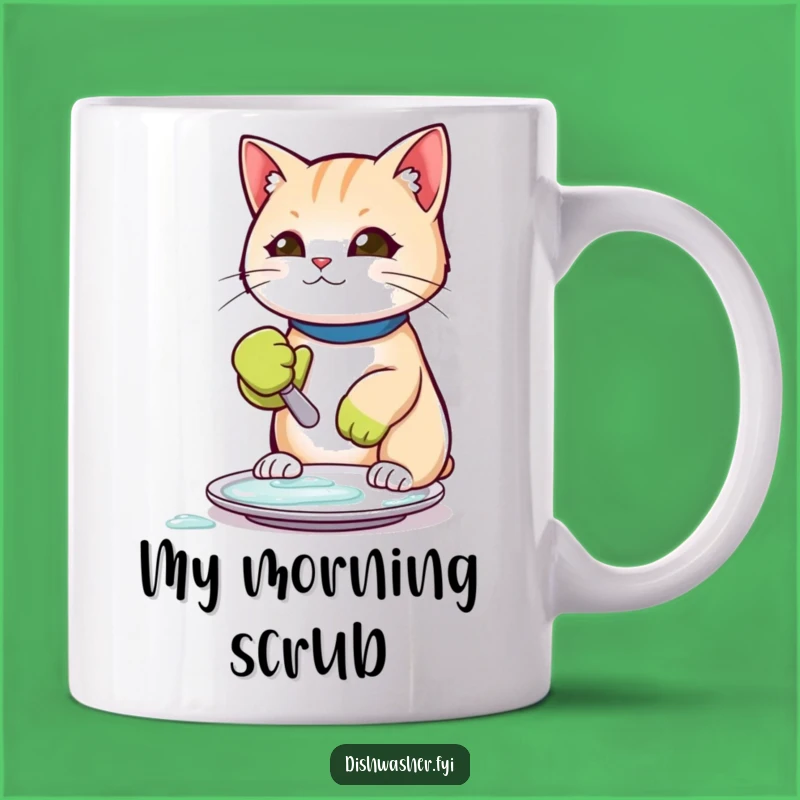 Funny Scrubbing Cat Mug: A Hilarious Cleanliness Obsession, Perfect Funny Gift for Cat Lovers