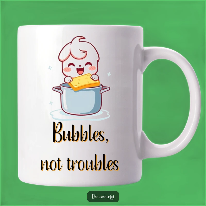 Funny Scrubbing Character Mug: Playful Pot Cleaning Humor, Perfect Funny Gift