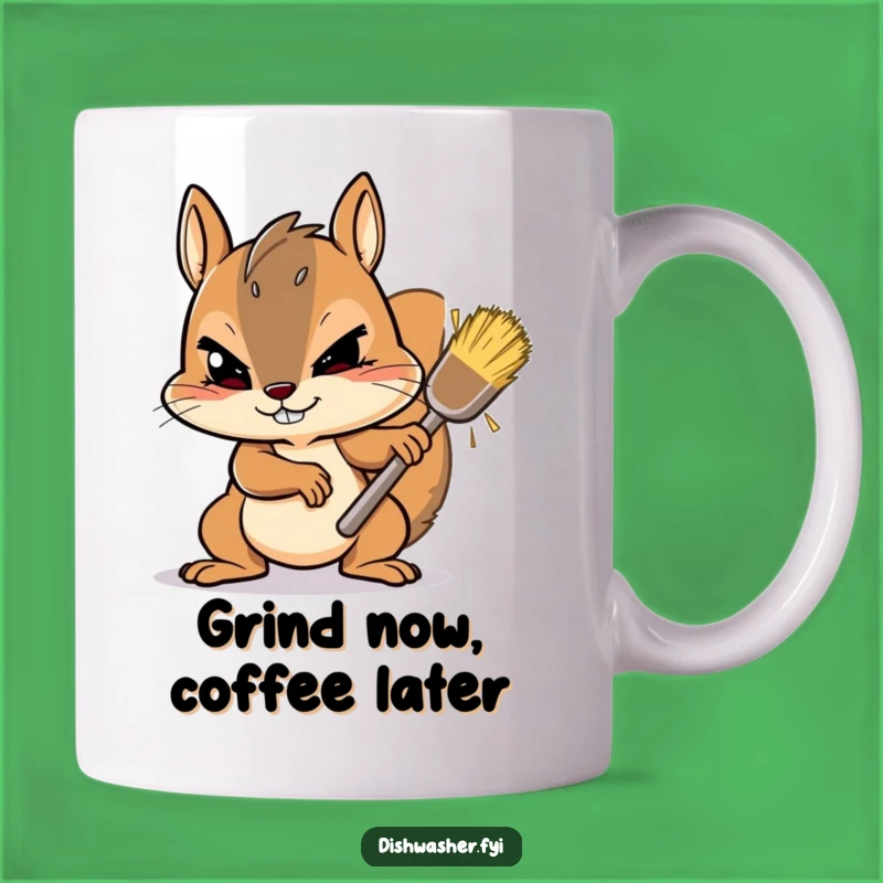 Funny Squirrel Scrubbing Mug: Determined Effort - Perfect Funny Gift!