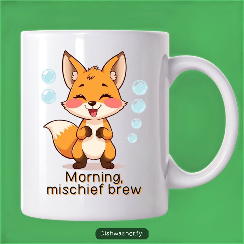 Funny Fox Juggling Bubbles Mug: Playful Glee - Perfect Funny Gift!
