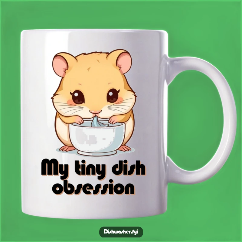 Funny Hamster Cleaning Mug: A Dedicated Rodent Obsessed with Drying Bowls, A Hilarious Gift for Neat Freaks