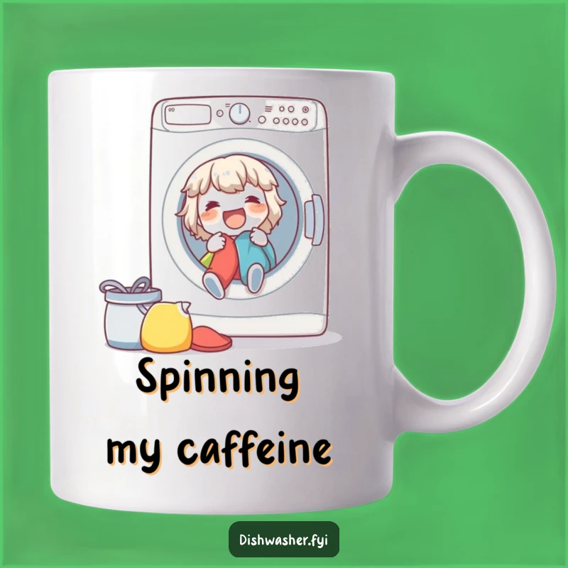 Funny Laundry Day Character Mug - Joyful Washing Machine Load