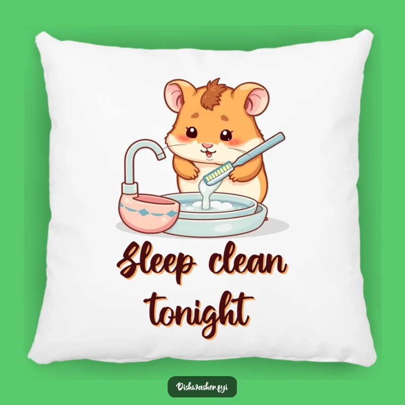 Cozy Funny Hamster Cleaning Pillow: Soft Comfort with a Tiny Toothbrush Twist