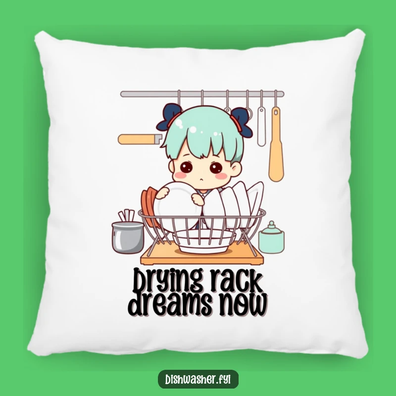 Funny Dish Arranger Pillow: Determined Character's Comfy Humor Gift