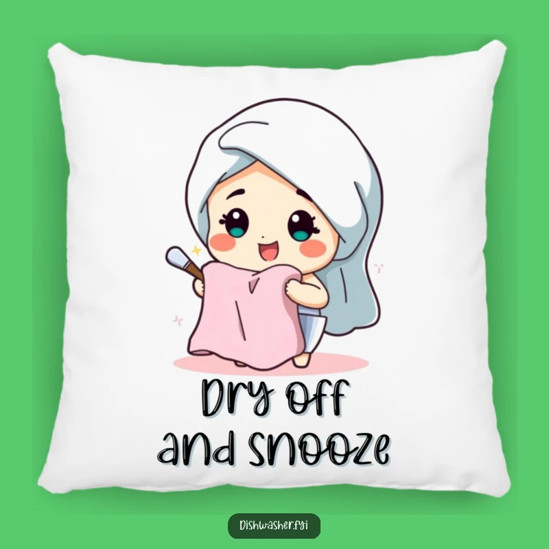 Funny Dish Drying Character Pillow - Cheerful Accent Pillow Gift