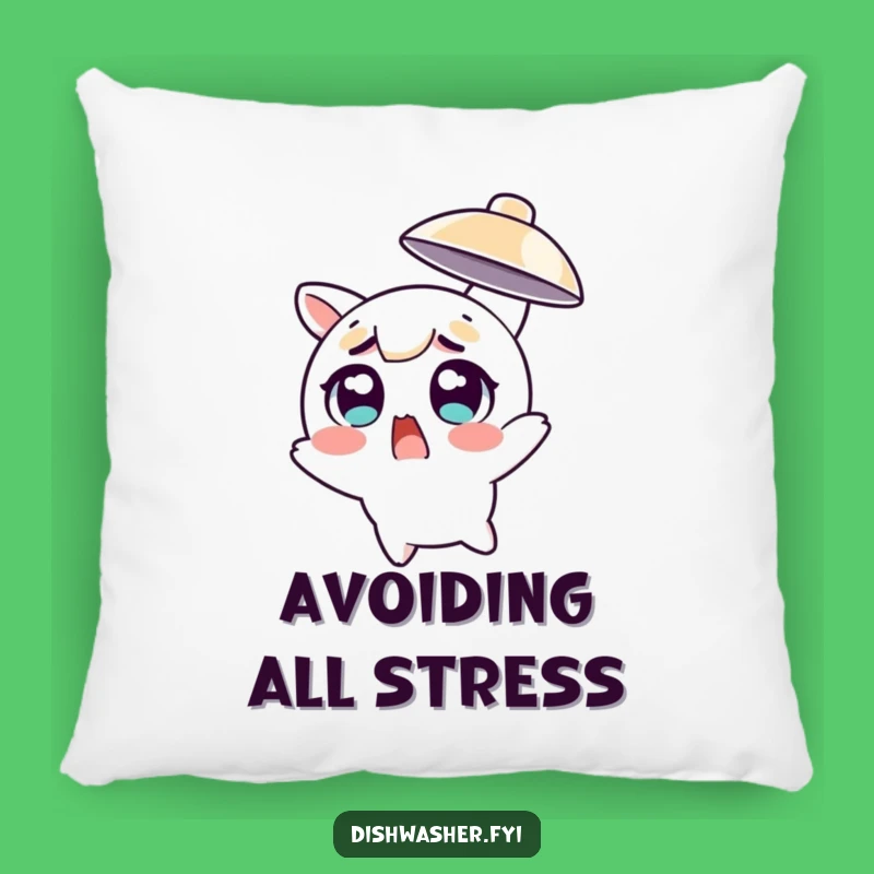 Funny Dodging Dish Pillow - Cozy & Comedic Relief