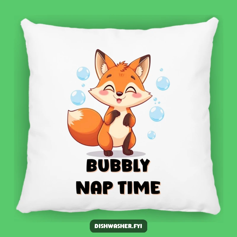 Funny Fox Juggling Bubbles Pillow: Snuggle Up with Playful, Cozy Charm!