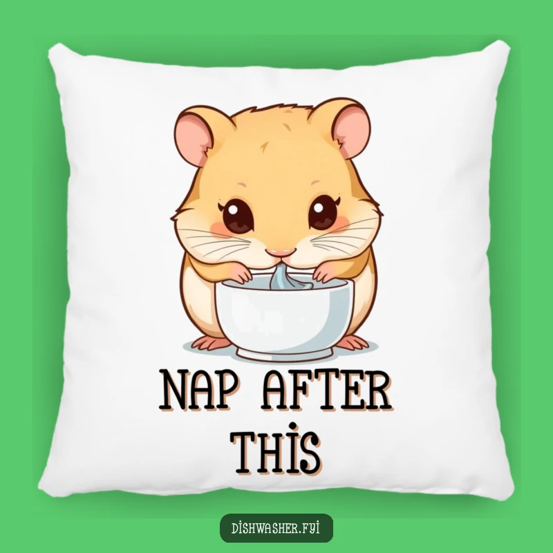 Funny Hamster Cleaning Pillow: Comfy Cushion with a Dedicated Rodent Drying Bowls, A Plush Funny Gift