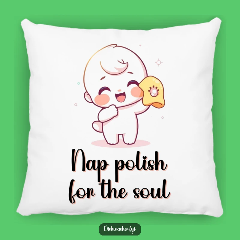 Funny Polishing Pillow: Delighted Character Cleaning Glass, Soft Humorous Gift for Cozy Comfort