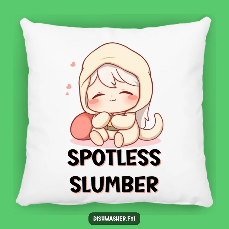 Funny Spotless Job Pillow: Content Character, Comfy Satisfaction Decor