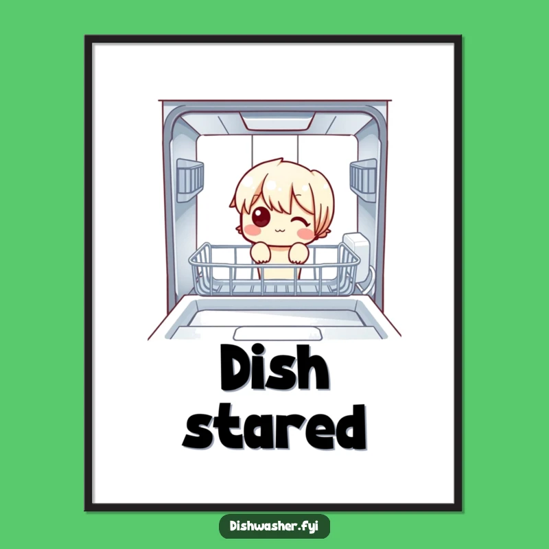 Funny Empty Dishwasher Digital Art: Hilarious Character Print for Your Space