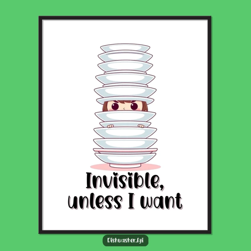 Funny Hiding Character Digital Print: Instant Playfulness and Mystery