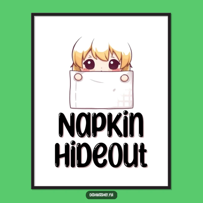 Funny Curious Napkin Digital Art - Instant Playful Decor