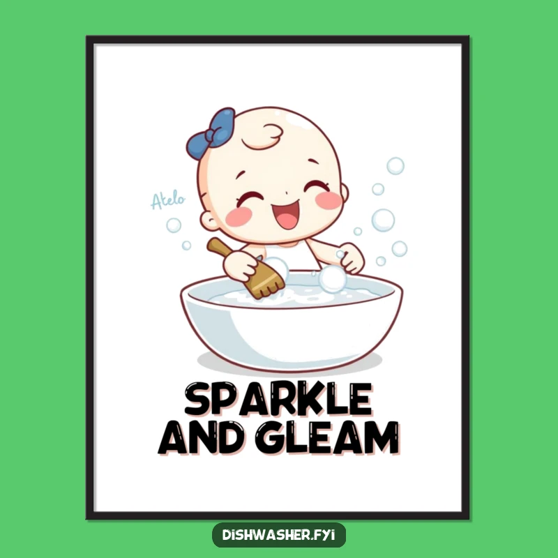 Funny Cleaning Character Digital Art: Gleeful Decor for Tidy Spaces