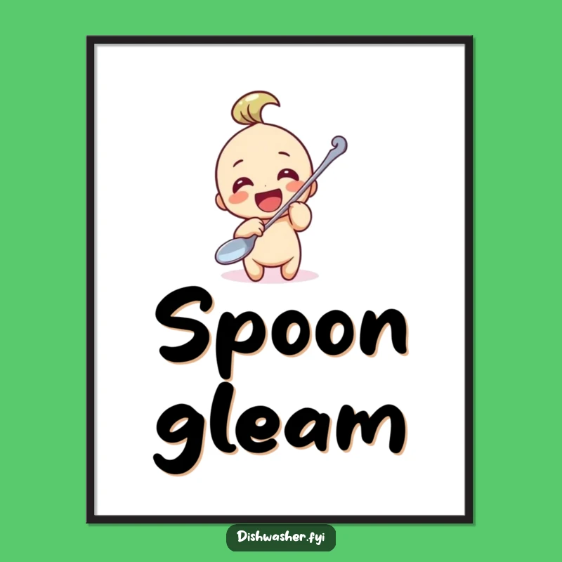 Funny Spoon Polisher Digital Art: Hilarious Character Print for Your Space