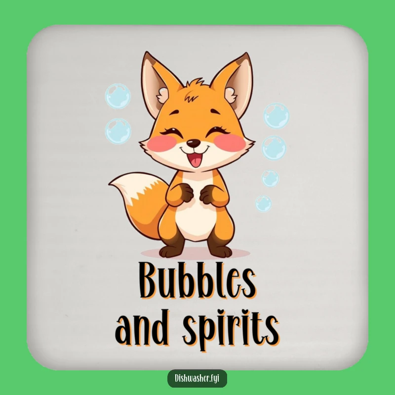 Funny Fox Juggling Bubbles Coaster: Protect Surfaces with Play!