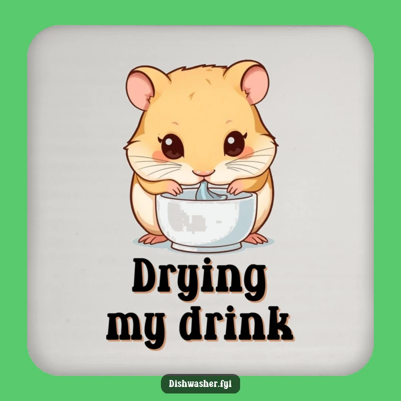 Funny Hamster Cleaning Coasters: Protect Surfaces with a Dedicated Rodent's Bowl Drying Style, A Set of Funny Gifts
