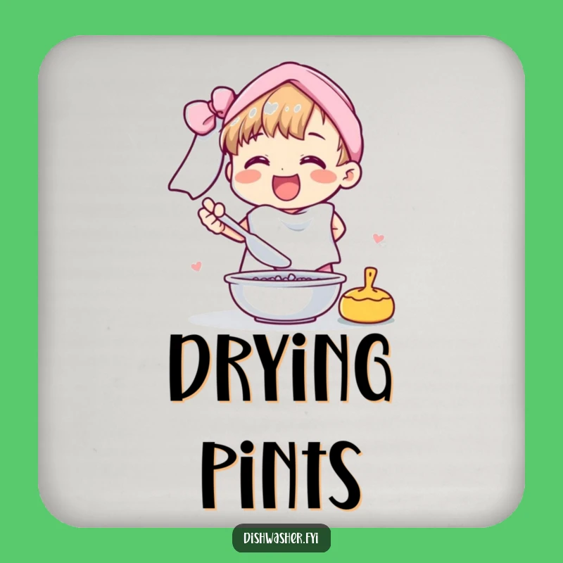 Funny Cheerful Character Drying Dishes Coaster: Hilarious Kitchen Accessory Gift