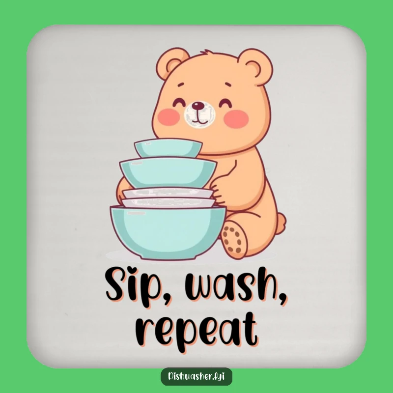 Funny Bear Dishes Coaster: Protect Surfaces with Beary Charm, A Tiny Funny Gift