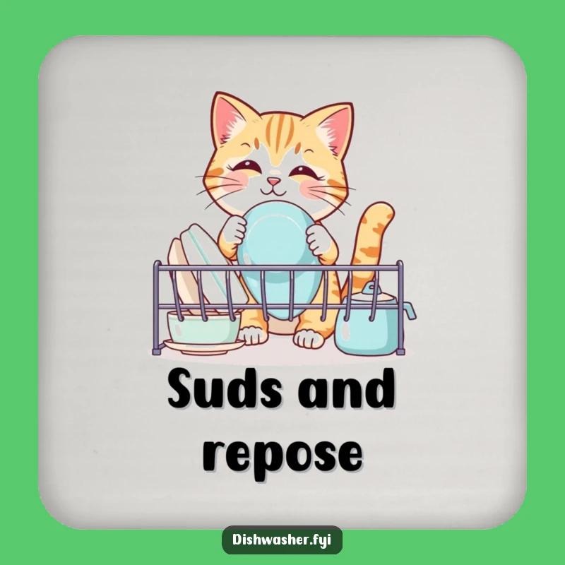 Funny Cat Coaster Set: Protect Surfaces With Hilarious Dish Duty Design