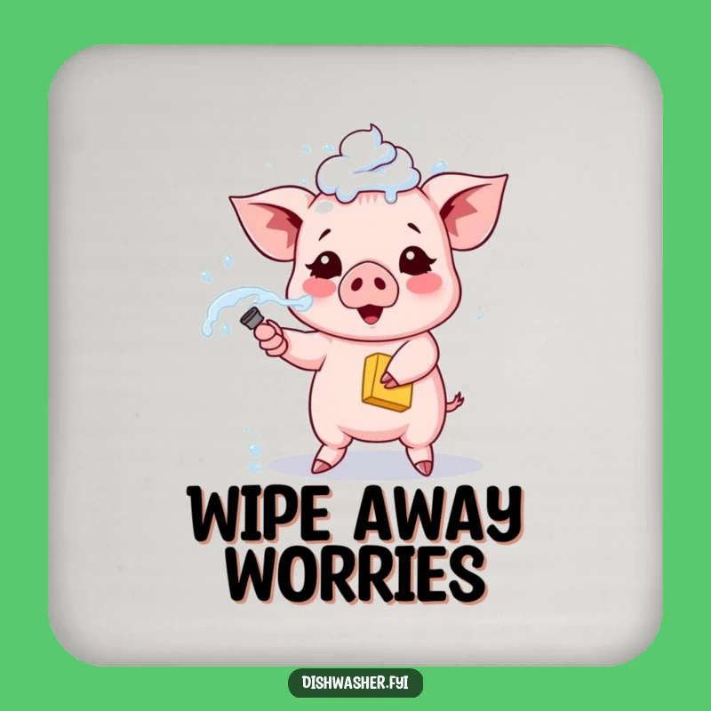 Funny Piglet Coaster Set: Protect Surfaces With Suds & Humor
