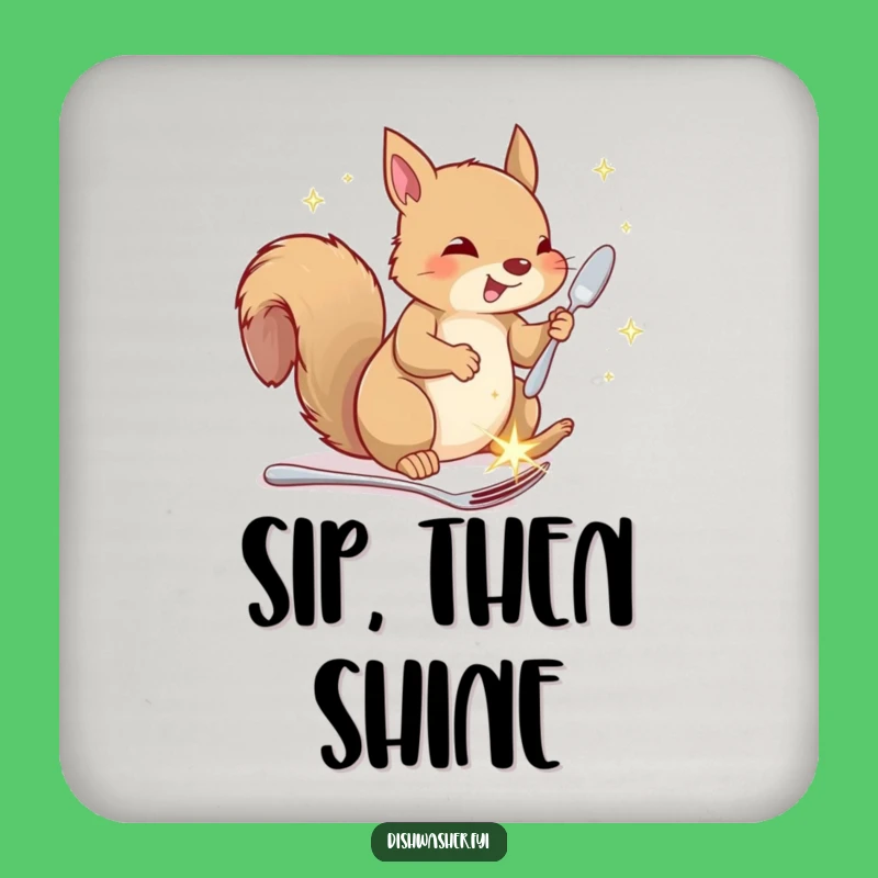 Funny Squirrel Coaster Set: Woodland Cutlery Protection With Humor