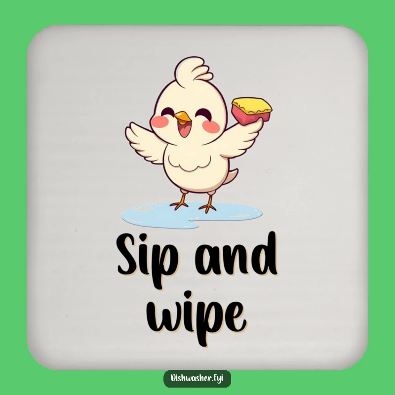 Funny Wiping Bird Coaster: Protect Surfaces with Cheer, A Tiny Funny Gift