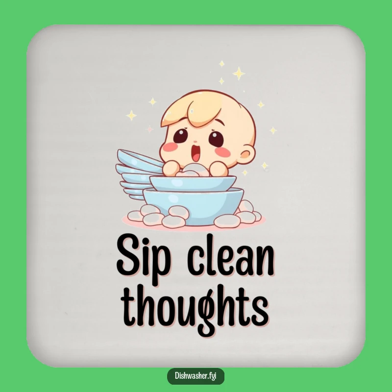 Funny Clean Dishes Coaster: Protect Surfaces With Surprise, A Tiny Funny Gift