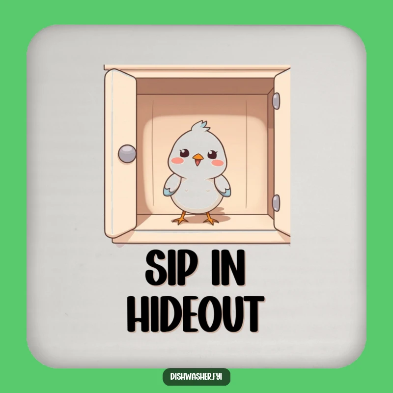 Funny Bird Cupboard Coasters: Protect Surfaces with a Happy Avian Peek, A Set of Funny Gifts