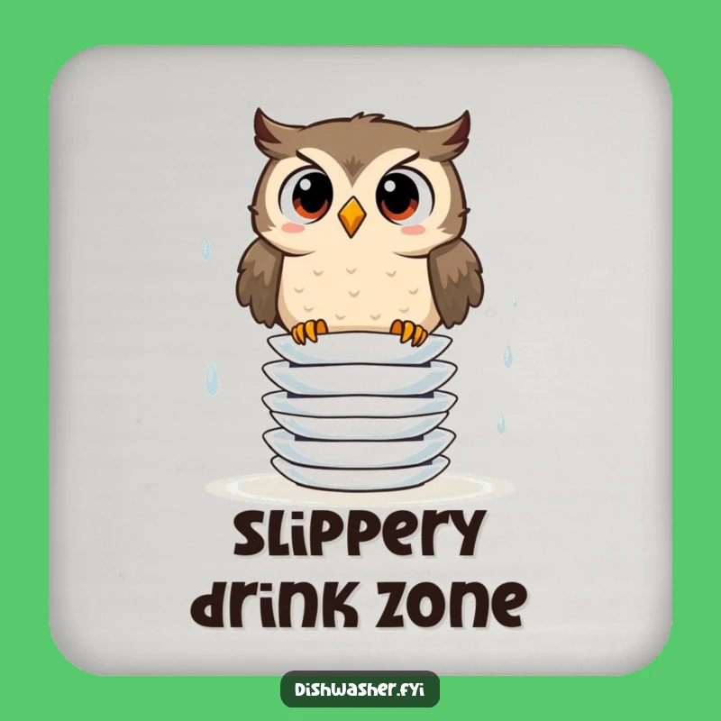 Funny Owl Plate Coaster: Protect Surfaces with Wise, Wobbly Charm