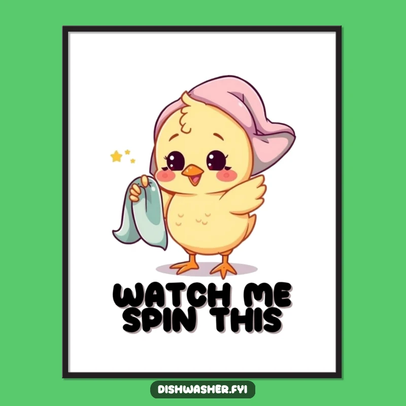 Funny Chick Art Poster: Playful Spinner Decor, Cute Bird Vibes, Great Funny Gift