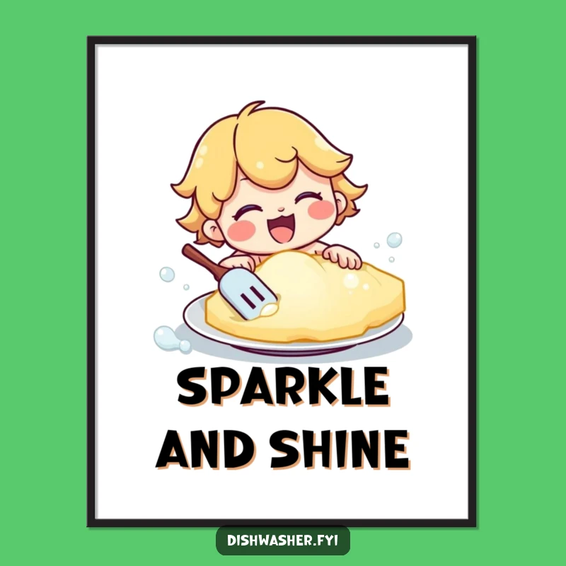 Funny Cleaning Action Poster: Sparkle Up Your Walls, A Whimsical Funny Art Gift