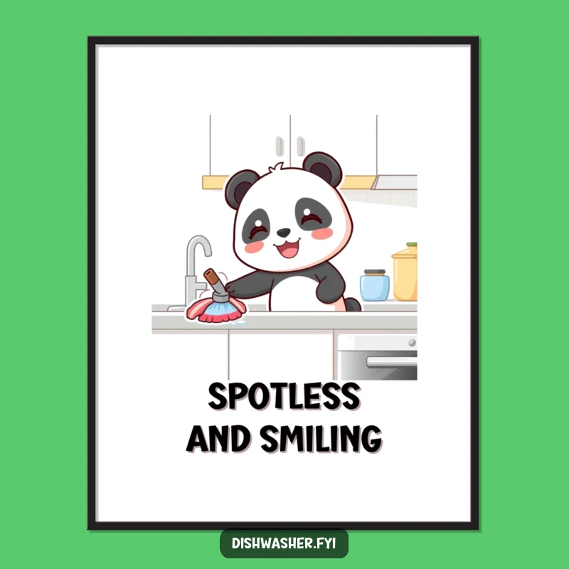 Funny Panda Poster: Joyful Kitchen Art Print, Hilarious Panda Decor Gift
