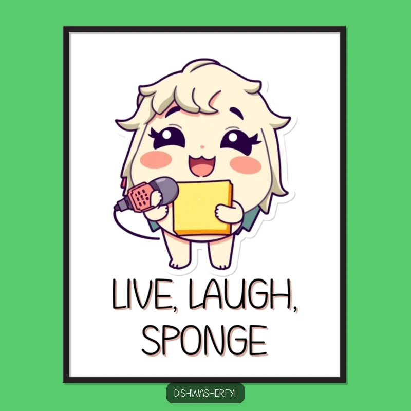 Funny Sponge Microphone Poster: Decorate Your Space with Jammin' Humor