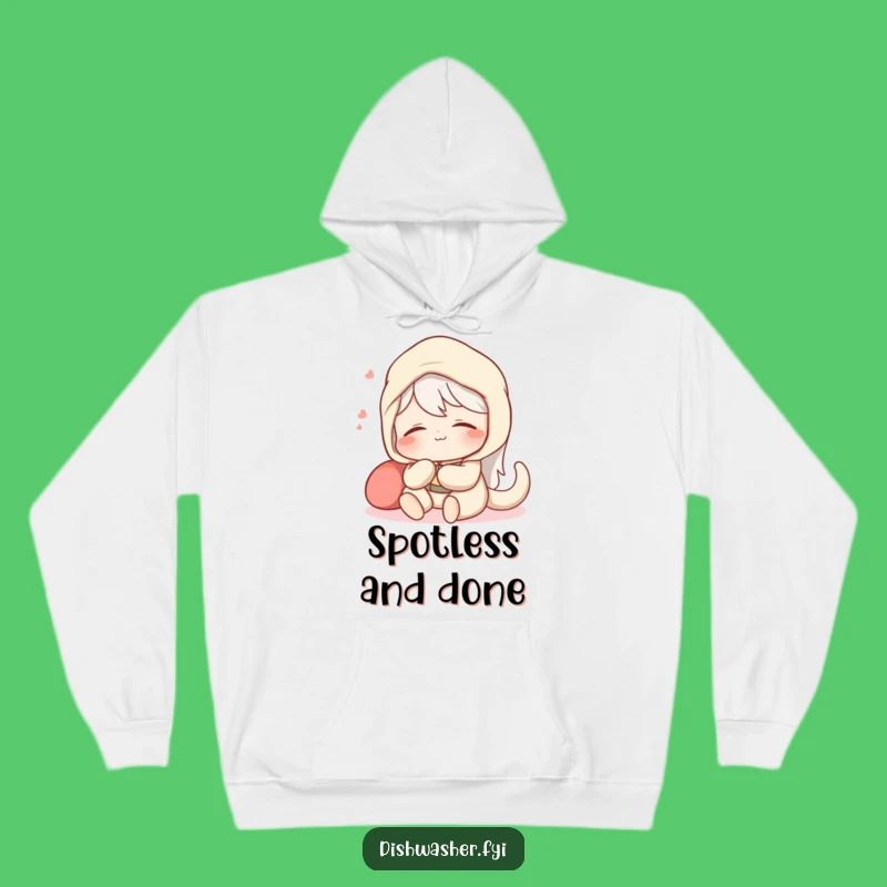 Funny Spotless Job Hoodie: Content Character, Cozy Satisfaction Gift