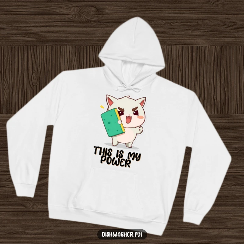 Funny hoodie featuring a character fiercely squeezing a sponge, embodying determination and strength with a humorous twist.