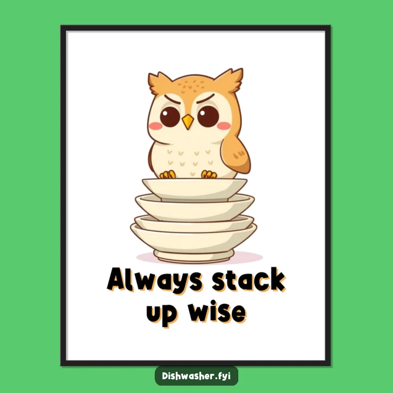 Funny Printable Wall Art: Wise Owl Stacking, Free Downloadable Decor Wisdom