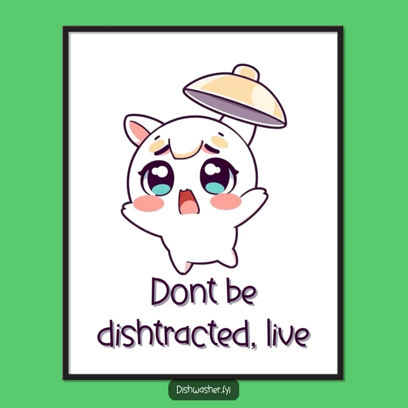 Free Printable Wall Art: Funny Dodging Dish Surprise Downloadable Art Gift